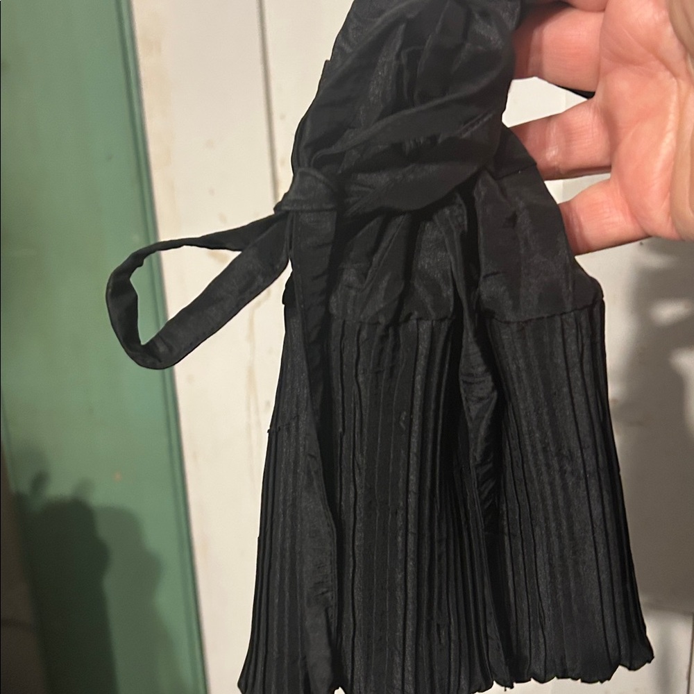 Ex Cond Jerry T Dress Coat Shacket Black Sz XL Crisp Crinkle Metallic Taffeta - Picture 9 of 16